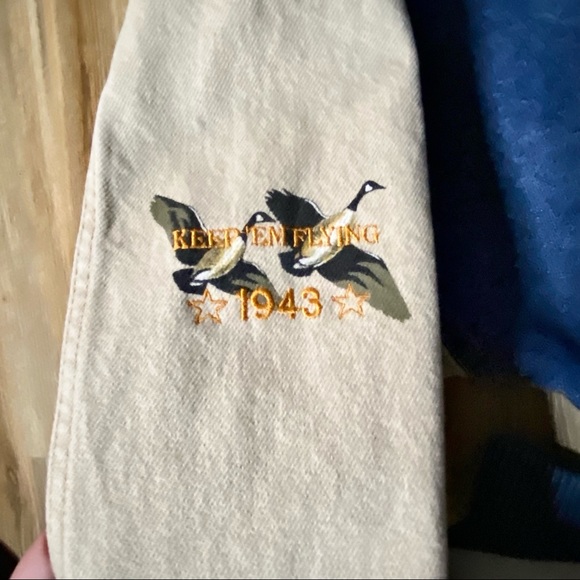 Vtg International Denim Rare Painted Eagle Jacket - Picture 5 of 9